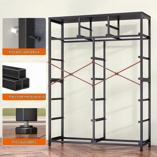 Vista 5 de EnHomee - Cómoda alta para dormitorio, anti-punta, gabinete de almacenamiento vertical de 52 pulgadas de alto