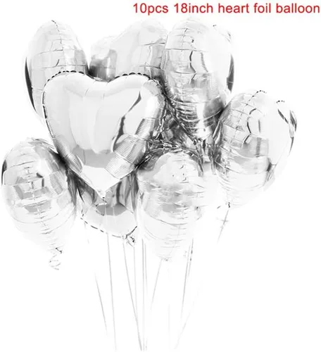 Vista 2 de 10 globos de papel de aluminio con forma de corazón de oro rosa, globos de helio, decoraciones de fiesta de cumpleaños, globos de boda para niños