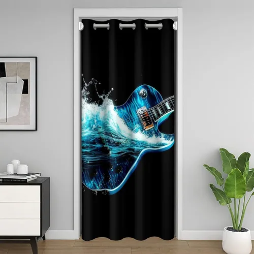 Vista 20 de Castle Fairy Cowboy Boots Door Curtain for Doorways Privacy Bohemia Musical Guitar Doorway Curtain Western Rustic Cowgirl All Season Blackout