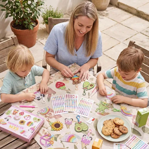 Vista 4 de Happy makers Big Gem Diamond Art Painting Arts Crafts Llaveros Suncatchers Kits para regalos, kit de pintura de mosaico por números