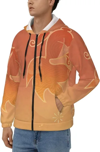 Vista 7 de RAUGAJ Sudadera con capucha con cremallera para hombre, sudadera de moda con capucha para adolescentes, sudadera deportiva de otoño e invierno