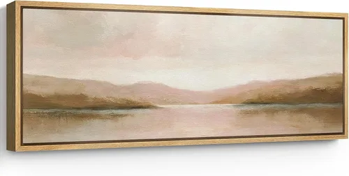 Vista 14 de SIGNFORD Lienzo enmarcado extragrande para pared, diseño de flores silvestres, paisaje, campo escénico con flores florecientes, ilustraciones