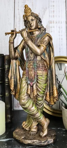 Vista 6 de Ebros Gift Figura decorativa de 10 pulgadas de alto, supremo dios hindú, Señor Krishna, Avatar de Vishnu, estatua de flauta hinduista, deidad
