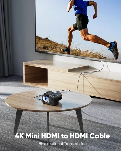 Vista 7 de Highwings - Cable mini HDMI a HDMI de 1 pie, alta velocidad 4K60Hz Gris