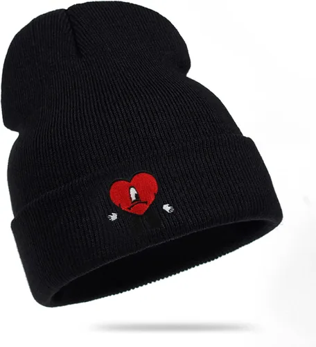 Vista 6 de Bad Rabbit Bunny Merch - Gorro de punto con puños, gorro diario para hombres y mujeres