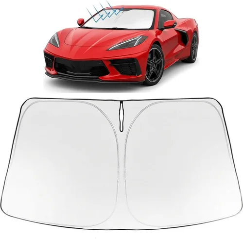 Vista 31 de Proadsy Parasol para parabrisas Rivian R1S 2022-2025 2026 de 4 capas plegable, protector de parasol frontal que bloquea los rayos UV, mantiene