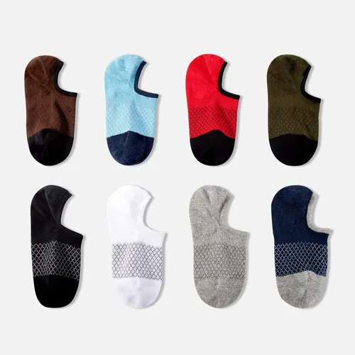 Vista 2 de IDEGG - Calcetines invisibles para hombre de corte bajo, calcetines cortos de tobillo para hombres, calcetines deportivos casuales con agarre