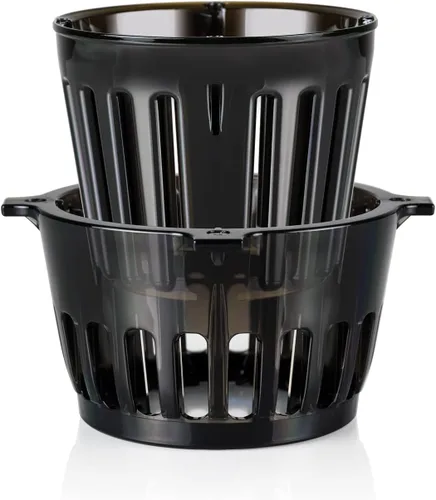 Vista 6 de Sana 848 Exprimidor vertical fácil de limpiar, baja velocidad, 43 RPM, silencioso, zanahorias, apio, hierba de trigo (negro mate)