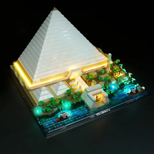 Vista 2 de VONADO Kit de luces LED compatible con Lego 21058 Great Pyramid of Giza (sin modelo), kit de iluminación para edificios compatible