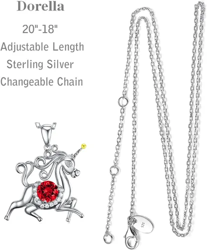 Vista 5 de Dorella Regalos de cumpleaños para ella, collar de plata de ley 925, piedras natales de septiembre y octubre, zafiro azul, rosa, turmalina, joyería