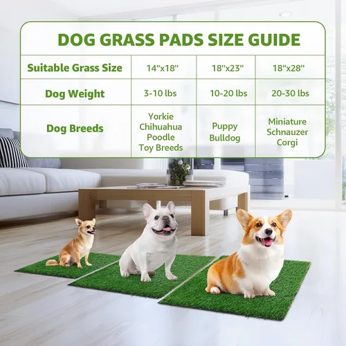 Vista 2 de LOOBANI - Almohadillas de césped para que los perros orinen, césped artificial, repuesto de césped artificial para orinal de cachorros