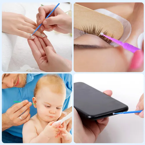 Vista 7 de JMU 400pcs cepillos micro dentales de los aplicadores superfinos, microswabs disponibles Microswabs desechables con punta flexible para cuidado