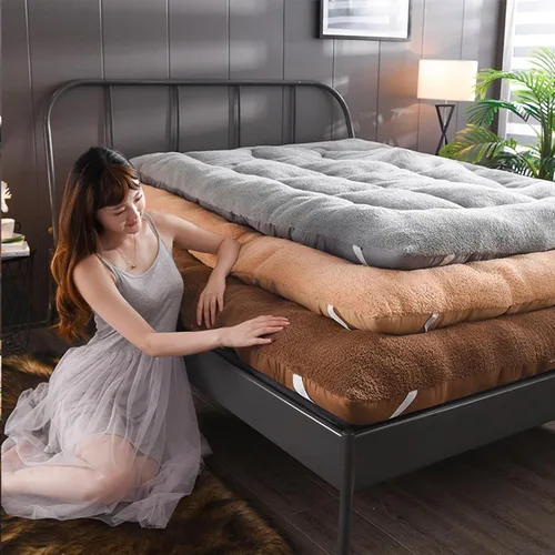 Vista 7 de Futon Furniture - Colchones tradicionales japoneses para futón, tapetes de cojín plegables de tatami, cama de dormir de 4 pulgadas de grosor