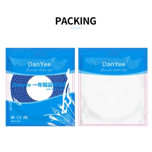 Vista 5 de Cable Ethernet Cat 7, DanYee, de nailon CAT7 de alta velocidad, profesional, chapado en oro, cables STP CAT 7 RJ45, cable Ethernet de 3 ft, 10 ft