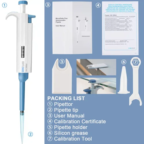 Vista 6 de ONiLAB Micropipeta de laboratorio, pipetas de canal único de volumen ajustable, 0.1-2.5ul