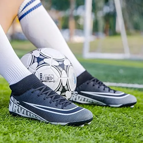 Vista 4 de Qzzsmy Tacos de fútbol para hombre, zapatos de fútbol atléticos para caminar, tacos Ag para entrenamiento al aire libre
