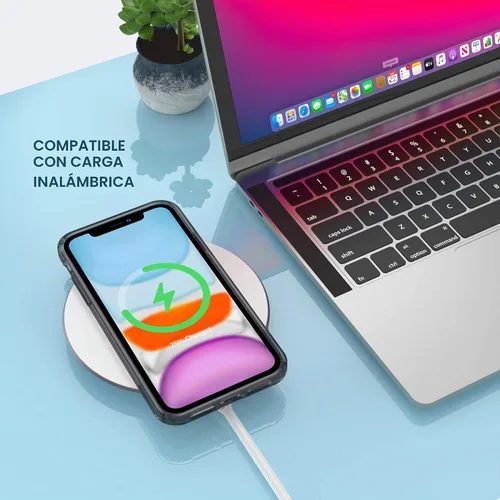 Vista 6 de ULAK Funda transparente compatible con iPhone 11 con borde de color, borde negro