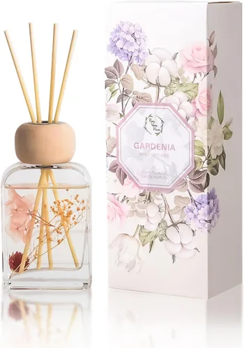 Vista 11 de Juego de difusor de varillas de 3.4 onzas líquidas, difusor de aceite perfumado refrescante con palos, difusor de aroma de baño Earl Grey Woods