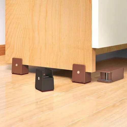 Vista 3 de Toddmomy 4 elevadores de silla ajustables con abrazadera de tornillo resistentes para sofá, mesas, muebles de cama, elevadores de silla, patas