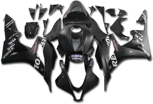 Vista 25 de Carenado negro brillante para Honda 2007 2008 CBR600RR CBR 600RR nueva inyección ABS plásticos cuerpo kit cuerpo trabajo 07 08
