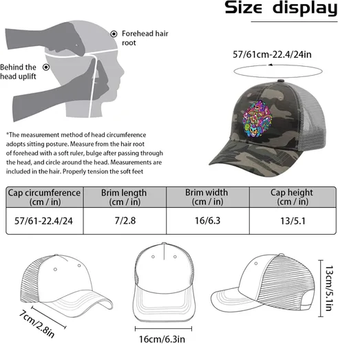 Vista 4 de Gorras psicodélicas mágicas para hombre, gorro vintage ajustable