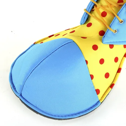 Vista 7 de BinaryABC Zapatos de payaso para disfraz de Halloween, accesorios de disfraz de payaso (azul amarillo)