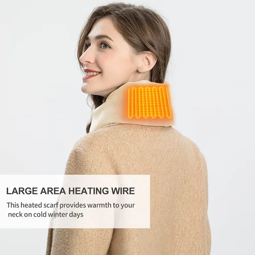 Vista 3 de ASLDOIWEH Heated Scarf for Women & Men Christmas Gifts, Electric Heating Scarf with 4000 mAh Power Bank, Neck Heating Pad for Neck Pain, USB