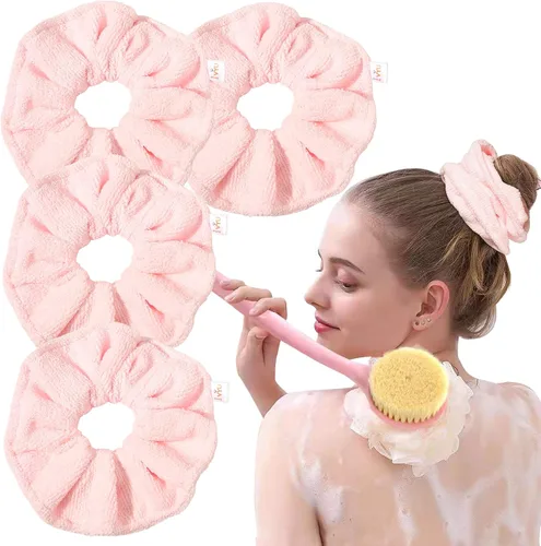 Vista 8 de Ivyu Toalla de microfibra para secar el cabello, banda elástica grande de fibra para rizar el cabello para la ducha, productos para el cabello