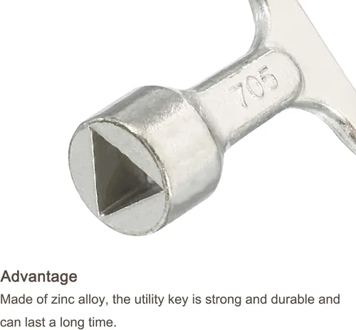 Vista 4 de PATIKIL Llave de enchufe triangular, paquete de 5 llaves de interruptor de medidor de agua a gas para gabinete eléctrico para bloqueo de panel