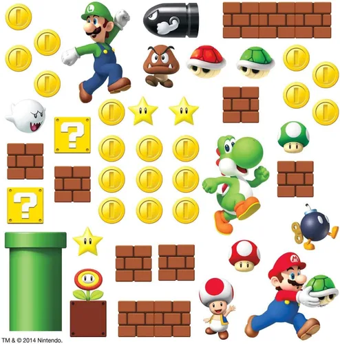 Vista 5 de RoomMates Pegatinas y papeles pintados de Super Mario Bros