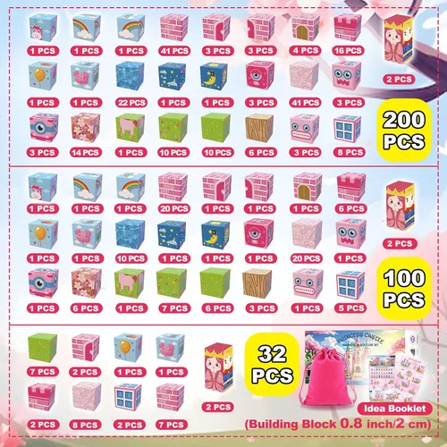 Vista 4 de WSHIMIN Princess Castle Toys Bloques de construcción magnéticos para niños de 4 a 8 años, juguetes sensoriales STEM magnéticos