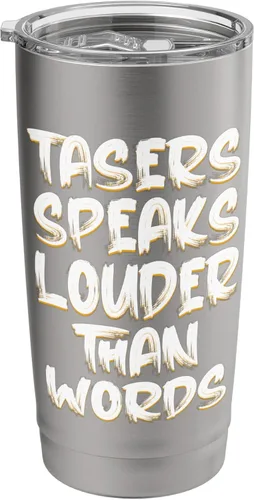 Vista 9 de Tasers Speak Louder Than Words - Vaso aislado de acero inoxidable eléctrico