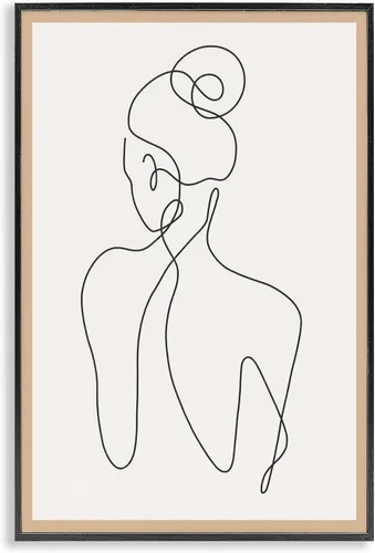 Vista 11 de Stupell Industries Dibujo de línea de mujer minimalista con marco blanco Giclée, diseño de LSR Creative Studio, 12 x 18 Blanco costero (Texturado)