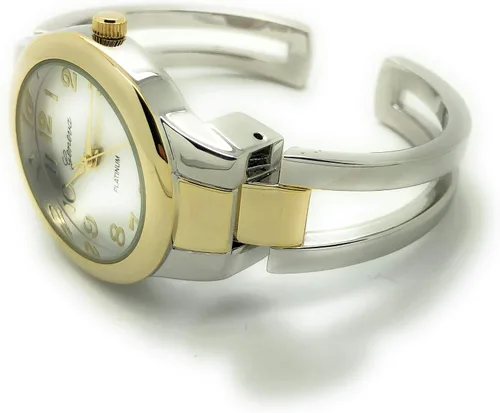 Vista 4 de Señoras Redondo Elegante Simple Casual Metal Brazalete Brazalete Moda Reloj Fácil Lector Dial