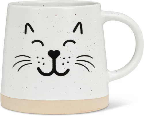 Vista 12 de Abbott Collection Taza de Base Ancha con Abejas - Gres, Amarillo/Marfil, 3.5 Pulgadas de Alto (14 Onzas)