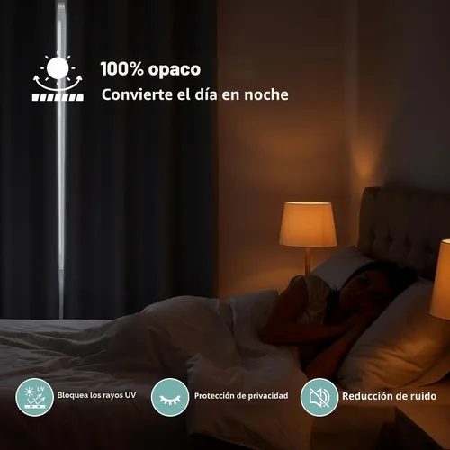 Vista 2 de BONZER 100% Blackout Curtains 4 Panels, Full Light Blocking Window Drapes Vainilla