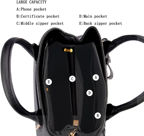 Vista 5 de Bolsos de mano para mujer de piel sintética de PU, bolso de hombro