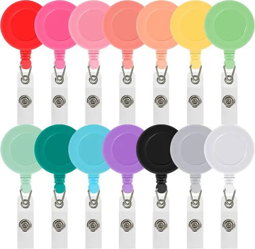 Vista 9 de JANYUN 50 Piezas Clips Retráctiles de Carrete de Insignias Portador para Colgar Tarjeta de Identificación Nombre Llavero (Negro)