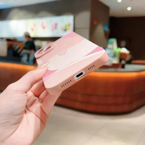 Vista 7 de Funda para teléfono compatible con iPhone 15 Plus de 6.7 pulgadas, bonito patrón de corazón pintado con diseño de corazón, protector completo