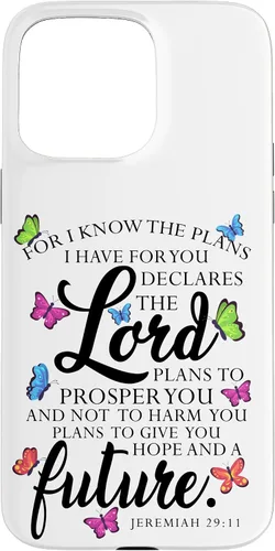 Vista 27 de iPhone 16 Christian Faith Jeremiah 29 11 Inspiring Butterfly Art Women Case