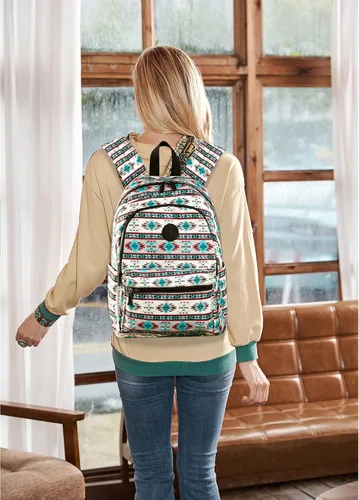 Vista 2 de Montana West - Mochila para mujeres, bolso de viaje occidental, mochila casual, mochila de día para portátil, universidad, Mediana