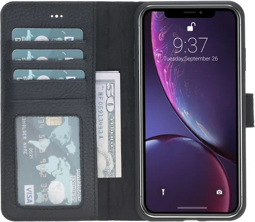 Vista 50 de HARDISTON Compatible con iPhone 7 Plus / 8 Plus Funda Cartera, Hecha a Mano de Cuero Genuino, Funda Magnética Desmontable con Tapa Abatible