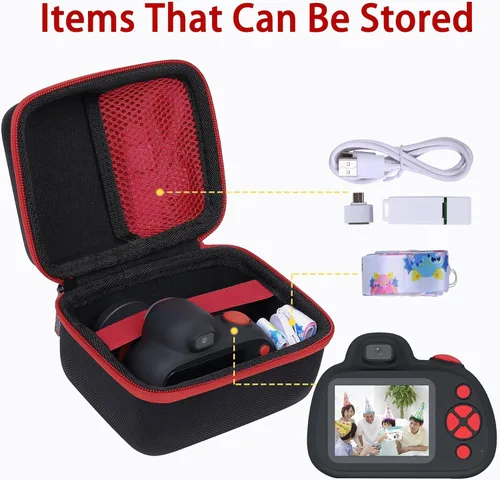Vista 7 de khanka Funda de transporte rígida de repuesto para cámara MOREXIMI para niños, cámara digital, solo funda (negro)