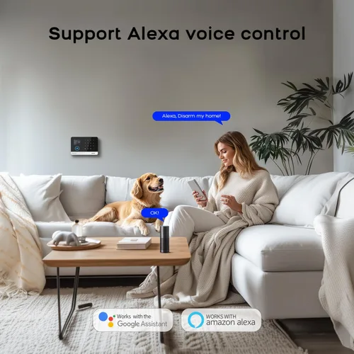 Vista 8 de PGST Sistema de seguridad para el hogar, sistema de alarma inalámbrico expandible con sensor de puerta/ventana, detector de movimiento, control