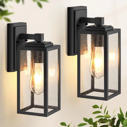 Vista 21 de VIANIS Luces de Pared para Exteriores, Luces de Porche Linterna para Exteriores, Accesorios de Iluminación para Exteriores Impermeables Negros