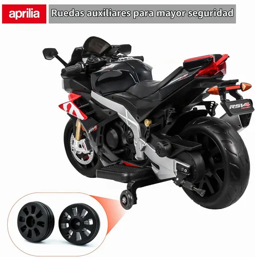 Vista 3 de Motocicleta infantil de 24 V, velocidad de hasta 10 MPH, motocicleta para Negro