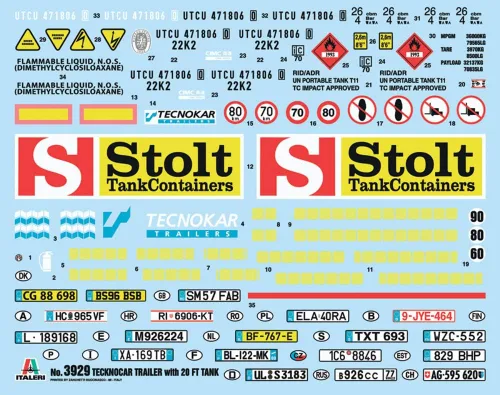 Vista 6 de Italeri 3929 Tecnokar Remolque con tanque de 20 pies Kit de remolque camión de plástico escala 1:24