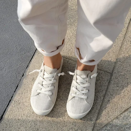 Vista 7 de STQ - Tenis sin cordones para mujer, cómodos zapatos casuales de lona