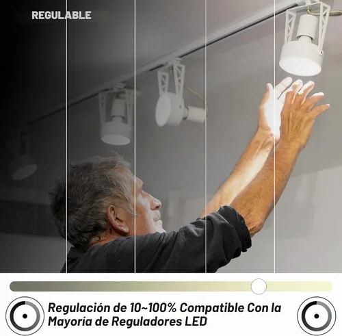 Vista 4 de ALIDE Bombillas LED GU10 regulables 5000K luz diurna blanca, bombilla de 2 Blanco luz diurna