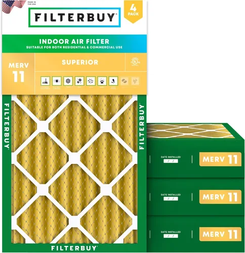 Vista 16 de Filterbuy Filtro de Aire 12x12x1 pulgadas MERV 11 Defensa Superior contra Mascotas y Alergias (Paquete de 4), Filtros de Reemplazo Electrostáticos